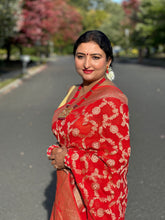 Load image into Gallery viewer, Red Georgette Saree