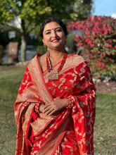 Load image into Gallery viewer, Red Georgette Saree
