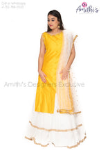 Load image into Gallery viewer, Yellow and white combo Lehenga Set by Architha