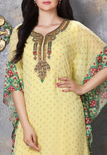 Load image into Gallery viewer, Yellow & Green Combo Embroidery Work Kaftan