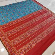 Load image into Gallery viewer, Blue color Patola Print soft silk saree