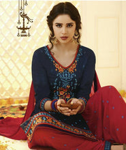 Load image into Gallery viewer, Navy Blue Kurta With Red Patiala Salwar Set