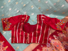 Load image into Gallery viewer, Exclusive Blue Pure Kora Silk Saree with Stitched Blouse