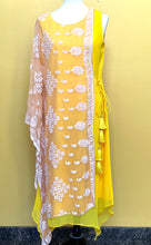 Load image into Gallery viewer, Yellow and White Georgette chikankari Kurti for Women