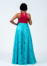 Load image into Gallery viewer, Fuschia Pink Satin & Net Maxi Dress