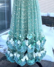 Load image into Gallery viewer, Pista Green Teens sequence layered long dress