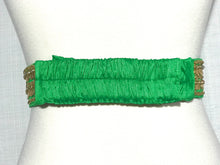 Load image into Gallery viewer, Green Color Kasu Work Raw Silk Waist Belt