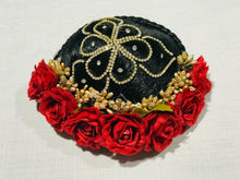 Load image into Gallery viewer, Red color floral Hair Bun