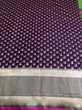 Load image into Gallery viewer, Black and Pink Banaras Silk Saree with Stitched Blouse