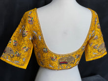 Load image into Gallery viewer, Yellow Maggam Work Raw Silk