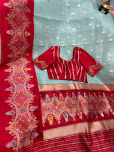 Load image into Gallery viewer, Exclusive Blue Pure Kora Silk Saree with Stitched Blouse