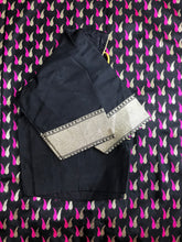 Load image into Gallery viewer, Black and Pink Banaras Silk Saree with Stitched Blouse
