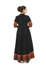 Load image into Gallery viewer, Elegant Black and Red Asymmetrical Long Dress By Monk by Madhu