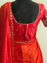 Load image into Gallery viewer, Yellow and Red Banaras silk Half saree Set