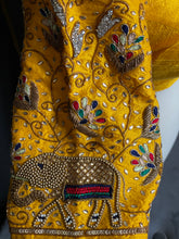 Load image into Gallery viewer, Yellow Maggam Work Raw Silk