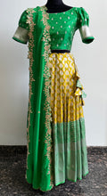 Load image into Gallery viewer, Green Banaras Half saree Set