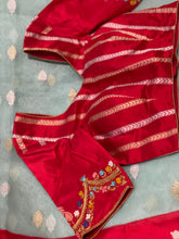 Load image into Gallery viewer, Exclusive Blue Pure Kora Silk Saree with Stitched Blouse