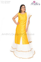 Load image into Gallery viewer, Yellow and white combo Lehenga Set by Architha