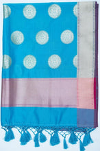 Load image into Gallery viewer, Blue Color Pure Banaras Silk Dupatta