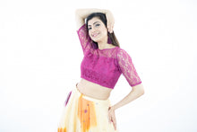 Load image into Gallery viewer, Multi Color Designer Net Blouse and Lehenga Set
