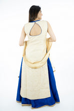 Load image into Gallery viewer, Royal Blue Lehenga With Cream Embroidery Art Silk Kurti Set