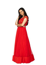 Load image into Gallery viewer, Run, Gold & Silver Floral Embroidered Cocktail/ Prom Maxi Dress