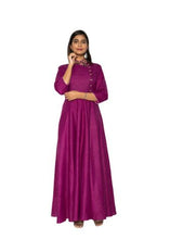 Load image into Gallery viewer, Floral Embroidered Raw Silk Cocktail/ Prom Dress