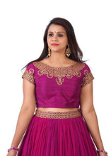 Load image into Gallery viewer, Kundan Maroon Layered Lehenga