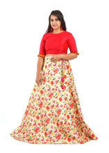 Load image into Gallery viewer, Raw Silk Banarasi Floral Lehenga