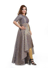 Load image into Gallery viewer, High-Low Blue Check Dress