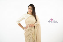 Load image into Gallery viewer, Beige Color Soft Crape & Net Embroidery Saree