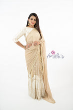 Load image into Gallery viewer, Beige Color Soft Crape & Net Embroidery Saree