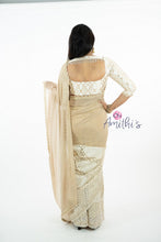 Load image into Gallery viewer, Beige Color Soft Crape & Net Embroidery Saree