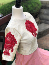 Load image into Gallery viewer, Blush pink Lehenga with cream embroidery work blouse
