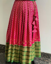 Load image into Gallery viewer, Green and pink color kids traditional Lehanga set