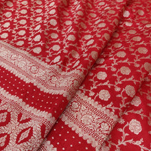 Load image into Gallery viewer, Red color pure Banaras silk saree