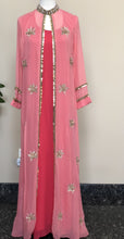 Load image into Gallery viewer, Pink & Peach Pure Georgette Work Long Dress