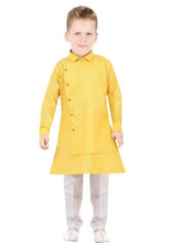 Load image into Gallery viewer, Boys Yellow Cotton Kurta Designer's Collection