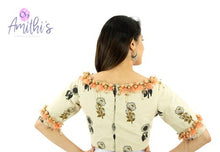 Load image into Gallery viewer, Kalamkari Work Blouse With Peach Tassel Hand Work