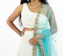 Load image into Gallery viewer, White Color Heavy Sequence Work One Shoulder Lehenga Croptop Set
