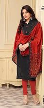 Load image into Gallery viewer, Black & Red Salwar set With Digital Print Dupatta