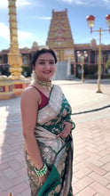 Load and play video in Gallery viewer, Dark Green color pure Banaras silk saree
