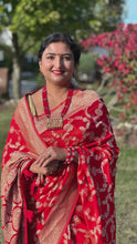 Load and play video in Gallery viewer, Red Georgette Saree
