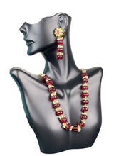 Load image into Gallery viewer, 1 Gram Gold pumpkin beads Necklace with Earrings set 10
