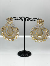 Load image into Gallery viewer, Hoop Earrings with Cz stones and kundans 1 Gram 03

