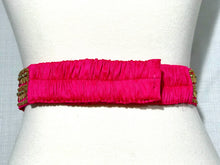 Load image into Gallery viewer, Pink Color Kasu Work Raw Silk Waist Belt
