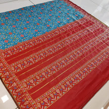 Load image into Gallery viewer, Blue color Patola Print soft silk saree
