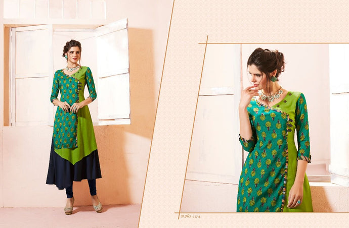 Blue and Green combo kurti