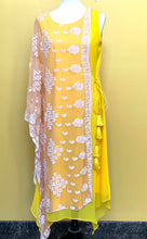 Load image into Gallery viewer, Yellow and White Georgette chikankari Kurti for Women
