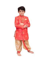 Load image into Gallery viewer, Adorable Pink and Beige Silk Kurta Dhoti Set for Little Boys

